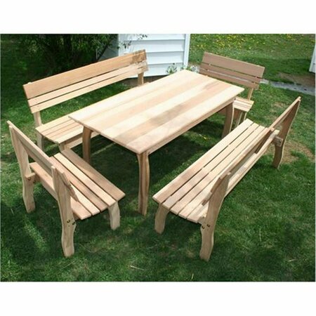 CREEKVINE DESIGNS 58 x 32 in. Cedar Chickadee Dining Set ELY58CTT4BBCVD